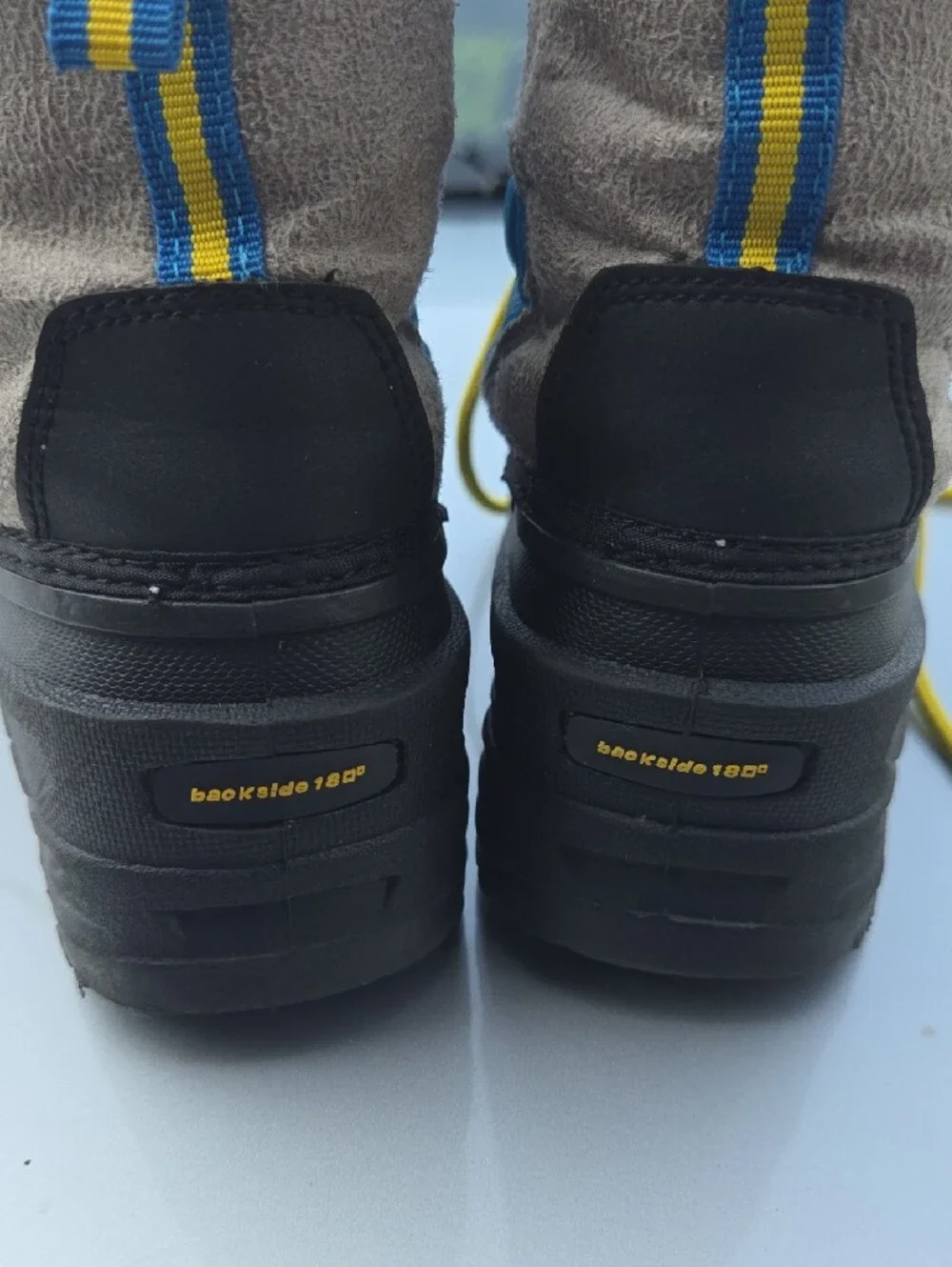 Kids Waterproof Winter Boots in Blue and Yellow